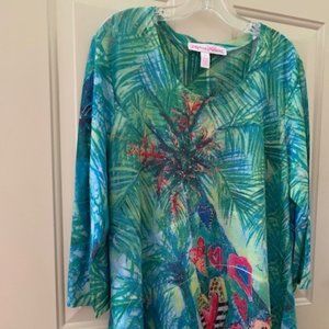 Leoma Lovegrove Hand Painted top in XL.